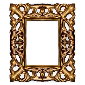 Carved Golden Frame Png Fci PNG image
