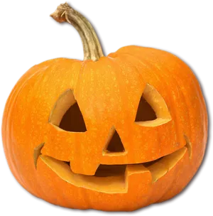 Carved Halloween Pumpkin Black Background PNG image
