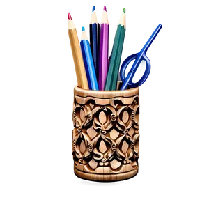 Carved Pencil Holder PNG 06282024