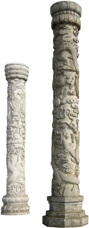 Carved Stone Columns Architecture PNG image