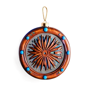 Carved Wood Circle Ornament PNG 41