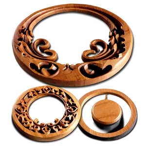 Carved Wood Circle Ornament PNG 65 PNG
