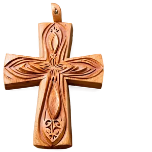 Carved Wooden Cross Png 05252024 PNG image