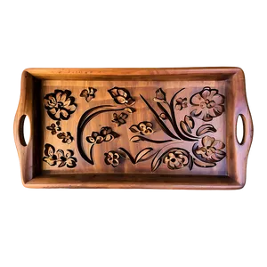Carved Wooden Tray PNG Atl10 PNG