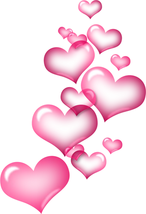 Cascading Pink Hearts PNG image