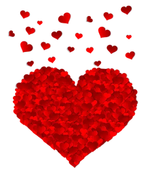 Cascading Red Hearts