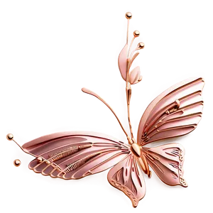 Cascading Rose Gold Butterfly PNG Phw44 PNG