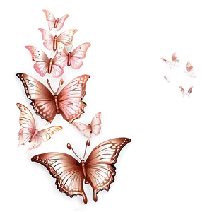 Cascading Rose Gold Butterfly PNG Qqj92 PNG