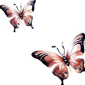 Cascading Rose Gold Butterfly PNG Wjv PNG