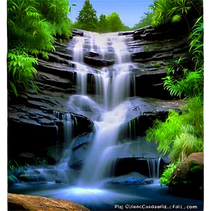 Cascading Waterfall Png 06252024 PNG image