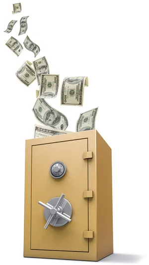 Cash Outflow Safe Concept PNG image