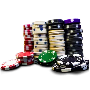 Casino Chips Stacked Variety PNG