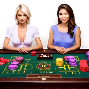 Casino Dealersat Baccarat Table PNG