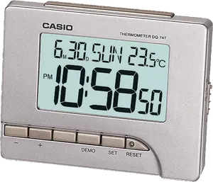 Casio Digital Thermometer Alarm Clock PNG image