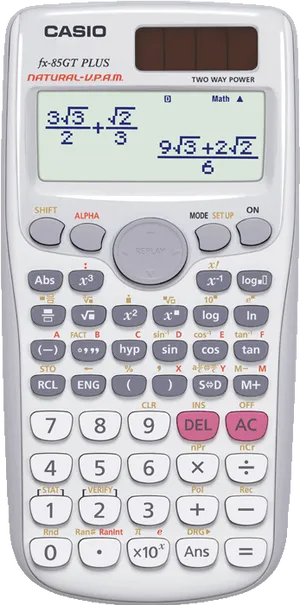 Casiofx85 G T Plus Scientific Calculator PNG image
