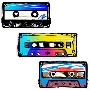Cassette Tape Sketch PNG Yis45 PNG