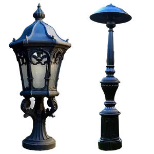 Cast Iron Black Light Post PNG 88