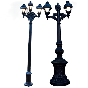 Cast Iron Black Light Post PNG Mek PNG