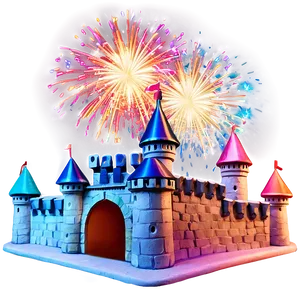 Castle With Fireworks PNG 51