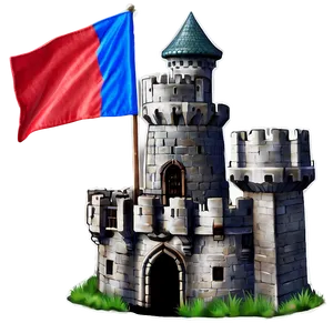 Castle With Flag PNG 05032024
