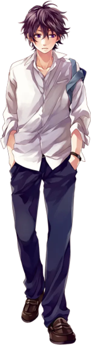 Casual Anime Boy Body Pillow Design PNG