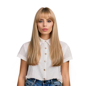 Casual Blonde Bangs PNG Esq68