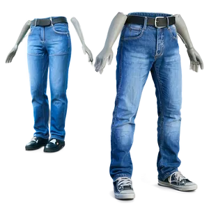 Casual Blue Denim Pants Png Cdo PNG image