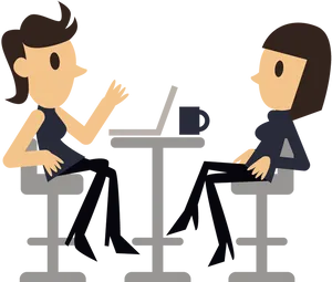 Casual Business Meeting Cartoon PNG image