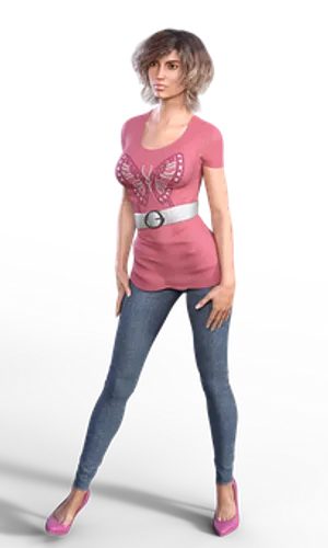 Casual Fashion3 D Rendered Woman