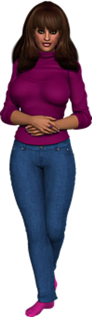 Casual Fashion3 D Rendered Woman