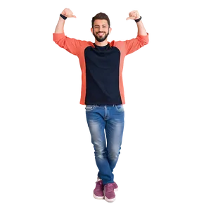 Casual Happy Man PNG Orn