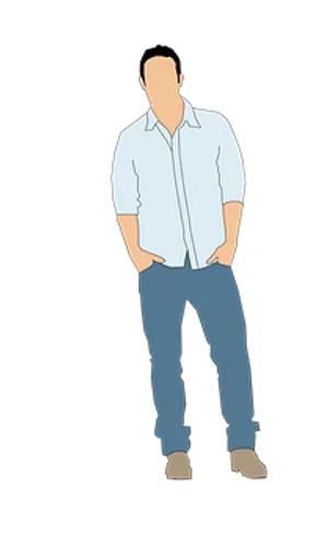 Casual Man Standing Vector Illustration