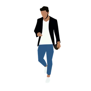 Casual Man Walking Vector