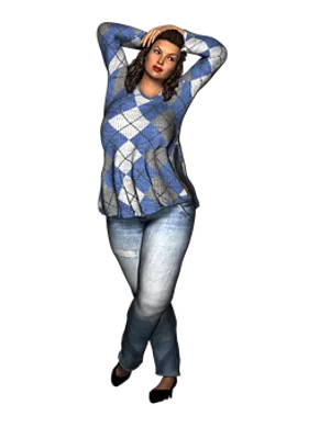 Casual Pose3 D Model