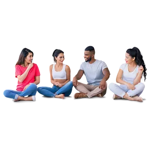 Casual Sitting Poses Group Png 05252024 PNG image