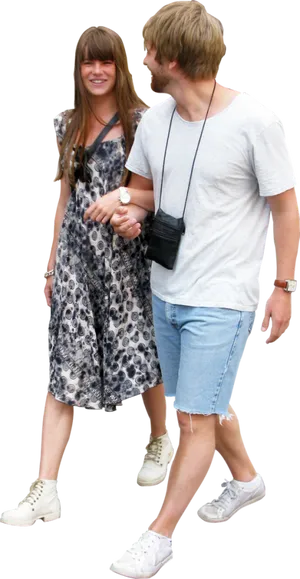 Casual Stroll Couple Summer Outfits PNG image