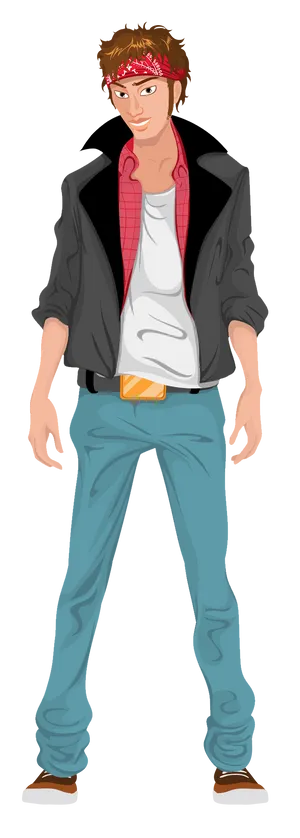 Casual Style Animated Young Man