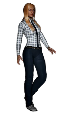 Casual Style Blonde Woman Standing