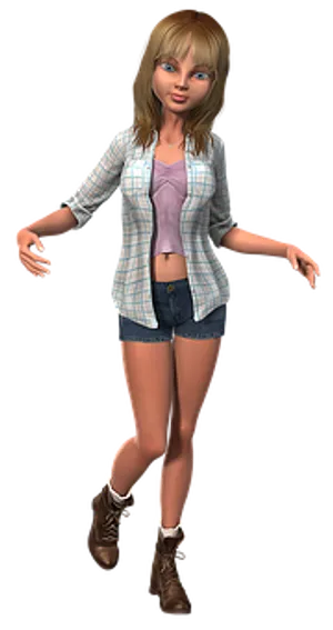 Casual Style3 D Animated Girl