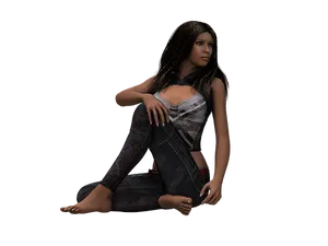 Casual Style3 D Rendered Woman PNG image