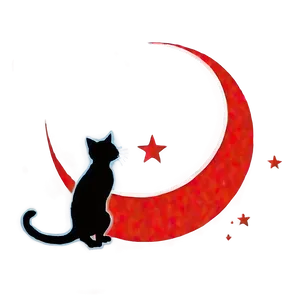 Cat And Moon Silhouette PNG Dro