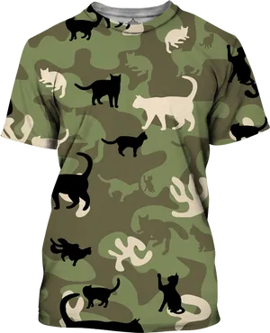 Cat Camo T Shirt Design PNG image