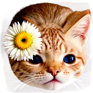 Cat Face With Flowers Png Lgq PNG image