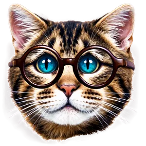 Cat Face With Glasses Png 06122024 PNG image