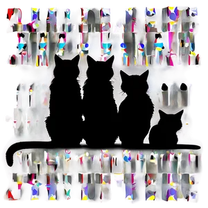 Cat Family Silhouette PNG Ryb74 PNG