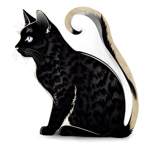 Cat Silhouette Vector PNG 06122024