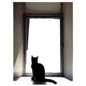 Cat Window Silhouette PNG Wgm54 PNG