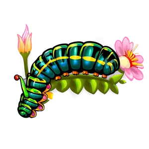 Caterpillar On Flower PNG Jtt64 PNG