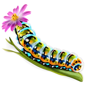 Caterpillar On Flower PNG Sjc25 PNG