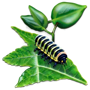 Caterpillar On Leaf PNG Vpr86